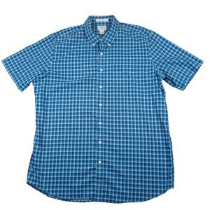 LL Bean Shirt Men's XLT XL Tall Button Down - Blue Plaid‎ Checkered Wrinkle Free